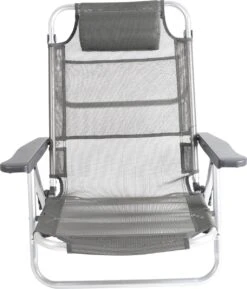 Bo-Camp Beach Chair - Monaco - Aluminium - Grijs -Gardena Winkel 1026x1200