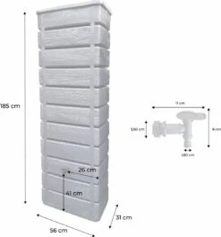 Regenton Muurtank, Grandval 300L, Antraciet Kunststof, Imitatiehout, Met Gootaansluitset Inbegrepen 10 Regenton Muurtank, Grandval 300L, Antraciet Kunststof, Imitatiehout, Met Gootaansluitset Inbegrepen -Gardena Winkel 1122x1200