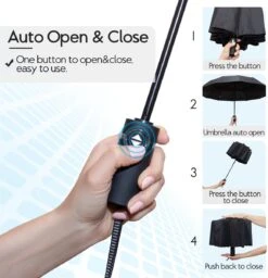 Beefree Automatische MONSTER Stormparaplu Met 16 Panelen Ø 104 Cm - Zwart -Gardena Winkel 1160x1200 1