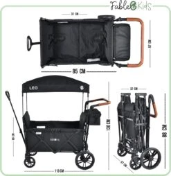 FableKids LEO X2 Lite Opvouwbare Handkar Met Dak Onyx Zwart -Gardena Winkel 1167x1200 1