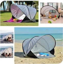 Deryan Luxe Pop Up Strandtent XXL - Anti-UV 50+ - Zilver -Gardena Winkel 1185x1200 2