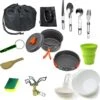 Camping Outdoor Kookset 13-delig Camping Servies En Pannen Pannenset Keukengerei - BPA-vrij & Geen Giftige Stoffen - Opvouwbaar & Licht - Ideaal Voor Reizen, Festival, Wandelen -Gardena Winkel 1188x1200
