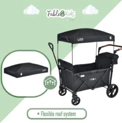 FableKids LEO X2 Lite Opvouwbare Handkar Met Dak Onyx Zwart -Gardena Winkel 1194x1200 2