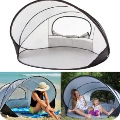 Deryan Luxe Pop Up Strandtent XXL - Anti-UV 50+ - Zilver -Gardena Winkel 1196x1200 2