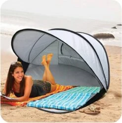 Deryan Luxe Pop Up Strandtent XXL - Anti-UV 50+ - Zilver -Gardena Winkel 1197x1200 9