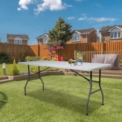 LifeGoods Klaptafel - Inklapbaar - 70x180cm - Verstelbare Vouwtafel - Weerbestendig - Wit -Gardena Winkel 1198x1200 10