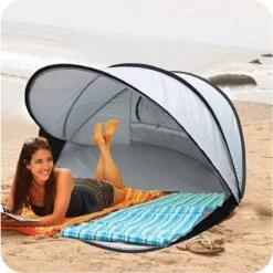Deryan Luxe Pop Up Strandtent XXL - Anti-UV 50+ - Zilver -Gardena Winkel 1198x1200 7