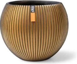 Capi Europe - Vaas Bol Groove XL - 63x51 - Goud - Bloempot Voor Binnen - Opening ⌀42 - GVGB271 -Gardena Winkel 1200x1012 2