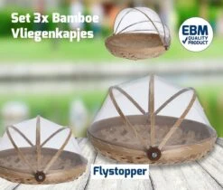 Voedselkap - Vliegenkapjes Bamboe Set 3 Stuks - Flystopper -Gardena Winkel 1200x1020