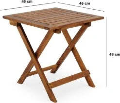 Merkloos EezyLife Houten Bijzettafel - 46x46x46cm - Acacia Hout - Tuintafel -Gardena Winkel 1200x1028