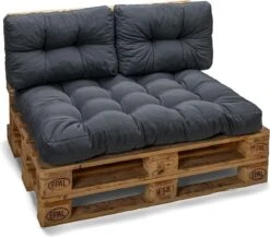 Palletkussen Basic Comfort Rugdeel Halve Pallet Lengte Grijs 60x40x10/20cm -Gardena Winkel 1200x1055