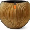 Capi Europe - Vaas Bol Groove XL - 63x51 - Goud - Bloempot Voor Binnen - Opening ⌀42 - GVGB271 -Gardena Winkel 1200x1071