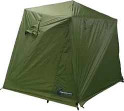 FisherPro Karpertent Met Stormcover – Vistent – Tent - Bescherming Tegen Zon En Wind – 100% Waterdichte Stormhoes – Met Handige Meeneemtas – Ook Geschikt Als Strandtent Of Festivaltent – Extra Veiligheid En Warmte Door Stormcover -Gardena Winkel 1200x1074