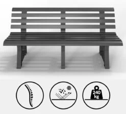 Casaria Tuinbank Orchidea – Kunststof/240kg Belastbaar – Antraciet -Gardena Winkel 1200x1089 3