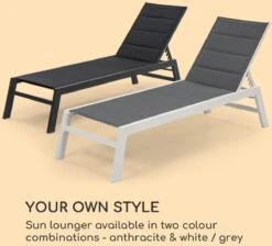 Blumfeldt Renazzo Lounge Ligstoel - Ligbed Voor De Tuin - Aluminium Tuinstoel - 6 Standen - Waterafstotend - Bekleding Van 70 % Pvc En 30 % Polyetheen - Zwart -Gardena Winkel 1200x1089 4