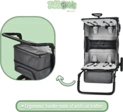 FableKids LEO X4Plus Opvouwbare Wagen Met Dak Fossil Grey -Gardena Winkel 1200x1091 1