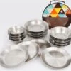 Merkloos Kampeerservies Roestvrijstaal Borden En Kommen 16-delig Servies RVS -Gardena Winkel 1200x1126
