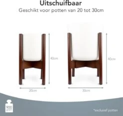 LifeGoods Planten Standaard - Uitschuifbare Bloempothouder - 20 Tot 30 Cm - Donker Bamboe -Gardena Winkel 1200x1130 2