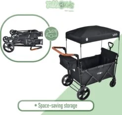 FableKids LEO X2 Lite Opvouwbare Handkar Met Dak Onyx Zwart -Gardena Winkel 1200x1131 2