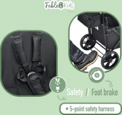 FableKids LEO X2 Lite Opvouwbare Handkar Met Dak Onyx Zwart -Gardena Winkel 1200x1134 3