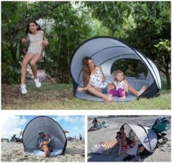 Deryan Luxe Pop Up Strandtent XXL - Anti-UV 50+ - Zilver -Gardena Winkel 1200x1137
