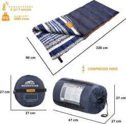 Dutch Mountains Slaapzak Goeree XL - Kussen 25x15cm - 220x90cm Katoenen Slaapzak - Tochtstrip -Gardena Winkel 1200x1182 1