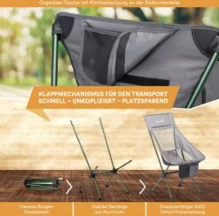 Skandika Campingstoel Compact SET – Campingstoelen – Campingstoel Tot 150 Kg Belastbaar - Kampeerstoel, Visstoel, Kleine Pakmaat, Opvouwbaar, Stabiel, Licht, Comfortabel Gepolsterd – Draagtas Meegeleverd – Vouwstoel – Kampeermeubelen – Grijs 12 Skandika Campingstoel Compact SET – Campingstoelen – Campingstoel Tot 150 Kg Belastbaar - Kampeerstoel, Visstoel, Kleine Pakmaat, Opvouwbaar, Stabiel, Licht, Comfortabel Gepolsterd – Draagtas Meegeleverd – Vouwstoel – Kampeermeubelen – Grijs -Gardena Winkel 1200x1184 1