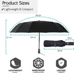 Beefree Automatische MONSTER Stormparaplu Met 16 Panelen Ø 104 Cm - Zwart -Gardena Winkel 1200x1186 5