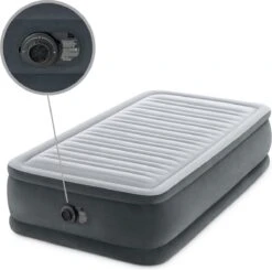 Intex Luchtbed - 1-Persoons - 99 X 191 X 46 Cm - Grijs - Met Ingebouwde Pomp, Hoeslaken Zwart En Reparatieset -Gardena Winkel 1200x1190 3