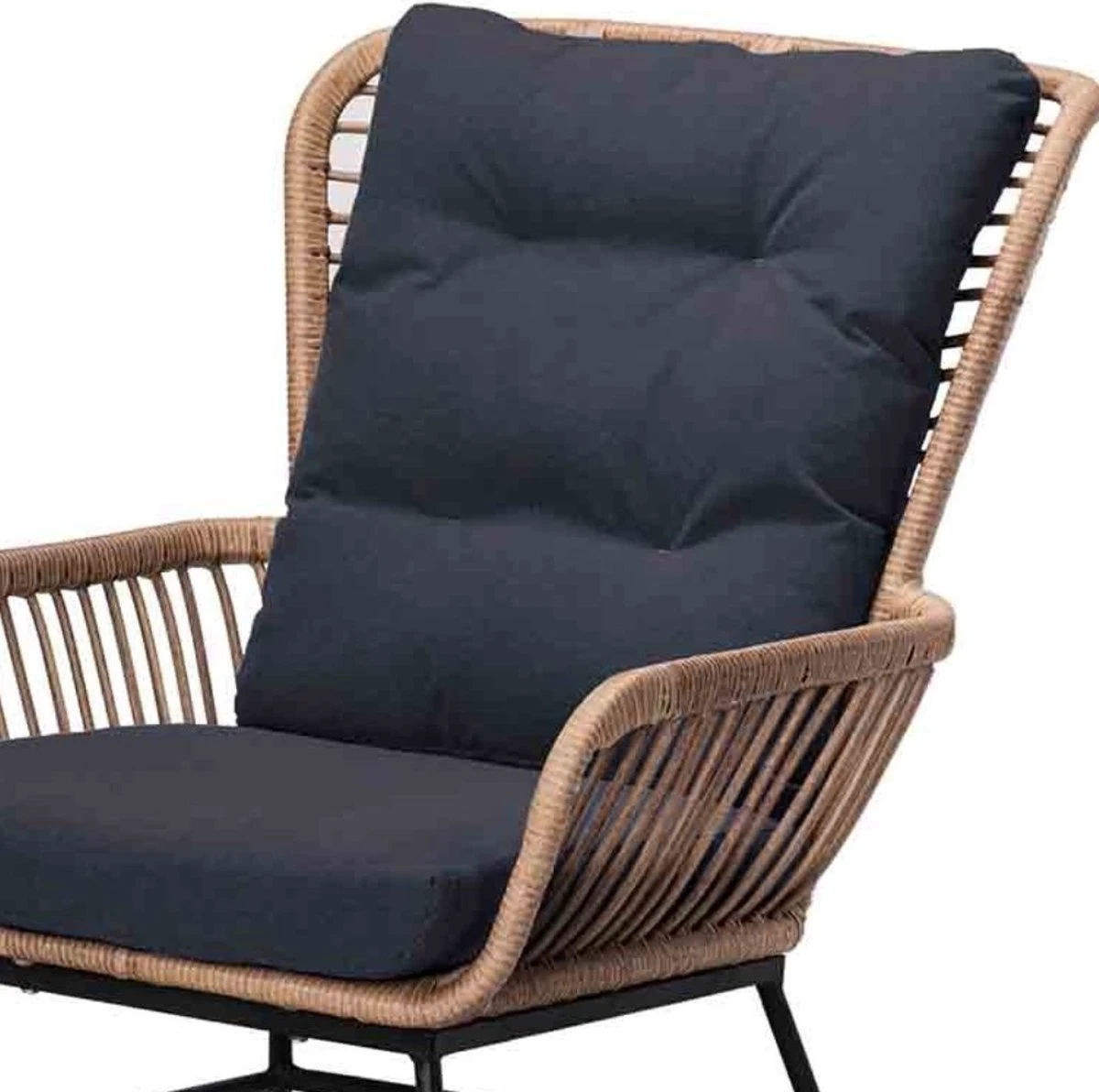 BUITEN Living Dex Wicker Loungestoel Tuin | Wicker + Aluminium | Bamboe Antraciet 6 BUITEN Living Dex Wicker Loungestoel Tuin | Wicker + Aluminium | Bamboe Antraciet - Afbeelding 4