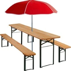 Casaria Tuinset Hout – 2 Banken 1Tafel Inklapbaar - 170x46x75cm -Gardena Winkel 1200x1197 4