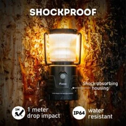 Favour L1061 Camping Lamp LED, 875 Lumen, IP64, Waterdicht, Draagbare Kampeerlamp, Tentlamp, Schokbestendig, 4 Verschillende Lichtmodi Incl Kaarslicht-modus, Afneembaar Deksel, Handig & Compact Formaat -Gardena Winkel 1200x1200 104