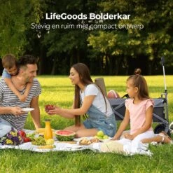 LifeGoods Bolderkar - Opvouwbaar - Tot 80KG - 94L - Wasbaar Polyester - 98x45cm - Zwart/Grijs -Gardena Winkel 1200x1200 108