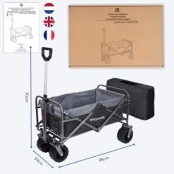 LifeGoods Bolderkar - Opvouwbaar - Tot 80KG - 94L - Wasbaar Polyester - 98x45cm - Zwart/Grijs -Gardena Winkel 1200x1200 111