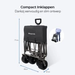 LifeGoods Bolderkar - Opvouwbaar - Tot 80KG - 94L - Wasbaar Polyester - 98x45cm - Zwart/Grijs -Gardena Winkel 1200x1200 112