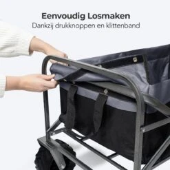 LifeGoods Bolderkar - Opvouwbaar - Tot 80KG - 94L - Wasbaar Polyester - 98x45cm - Zwart/Grijs -Gardena Winkel 1200x1200 113