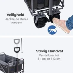 LifeGoods Bolderkar - Opvouwbaar - Tot 80KG - 94L - Wasbaar Polyester - 98x45cm - Zwart/Grijs -Gardena Winkel 1200x1200 114