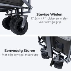 LifeGoods Bolderkar - Opvouwbaar - Tot 80KG - 94L - Wasbaar Polyester - 98x45cm - Zwart/Grijs -Gardena Winkel 1200x1200 115