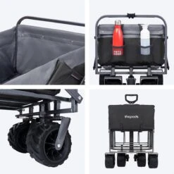 LifeGoods Bolderkar - Opvouwbaar - Tot 80KG - 94L - Wasbaar Polyester - 98x45cm - Zwart/Grijs -Gardena Winkel 1200x1200 116