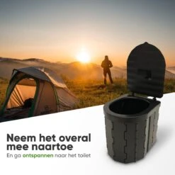 KNGZ Outdoor Gear – Camping Toilet – Nieuw Model – Biologisch Afbreekbare Zakjes – Opvouwbare Camping Toilet Met Deksel – Camping Toilet Hoge Zit – Draagbare WC Emmer Volwassen – Draagbaar Mobiel Potje – Nachtemmer – Opvouwbaar Toilet – Kamperen -Gardena Winkel 1200x1200 138