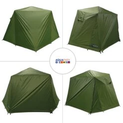 FisherPro Karpertent Met Stormcover – Vistent – Tent - Bescherming Tegen Zon En Wind – 100% Waterdichte Stormhoes – Met Handige Meeneemtas – Ook Geschikt Als Strandtent Of Festivaltent – Extra Veiligheid En Warmte Door Stormcover -Gardena Winkel 1200x1200 146