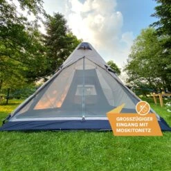Skandika Tipi Kotona Air Opblaasbare Tent – Opblaasbare Tenten - 4 Persoons Tipi Tent – Tenten - Campingtent – Ingenaaide Tentvloer – Muggengaas – 260 Cm Stahoogte – 490 X 370 X 260 (L X B X H) – Outdoor, Camping, Tuin – Luchttent - Kamperen - Beige -Gardena Winkel 1200x1200 153