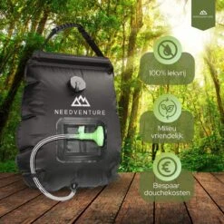 Needventure Solar Douche - Camping Douchezak - Buiten Douche - Tuindouche - Inclusief Thermometer - Waterzak Met Douchekop - 20L - Zwart -Gardena Winkel 1200x1200 198