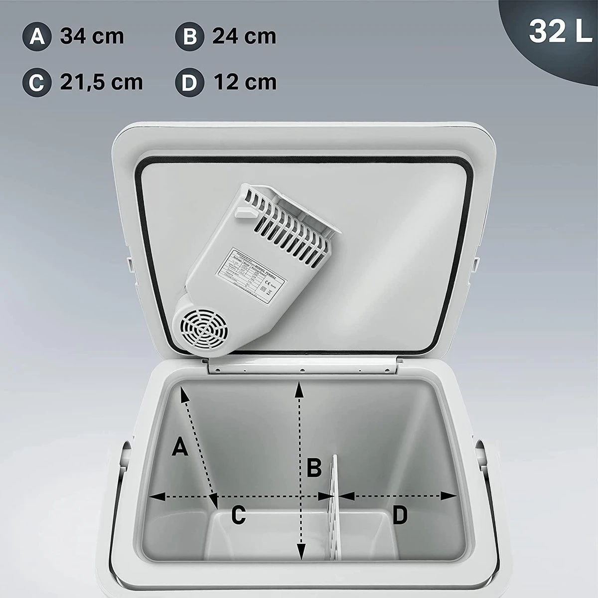 Tillvex- Koelbox, Coolbox, 32 Liter, Grijs 4 Tillvex- Koelbox, Coolbox, 32 Liter, Grijs - Afbeelding 2