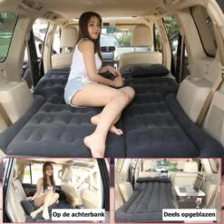 Merkloos Auto Luchtbed - Multifunctioneel - Achterbank - 2 Persoons - Opblaasbaar Bed - Luchtmatras - Reizen - Vakantie - Kamperen - Inclusief Elektrische Pomp - Zwart -Gardena Winkel 1200x1200 243
