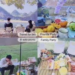 Buxibo - Lichtgewicht Vouwbare Campingtafel - Inklapbaar - Vis/Tuin/Picknick Tafel - Kamperen - Met Opberghoes - Aluminium - Grijs -Gardena Winkel 1200x1200 262