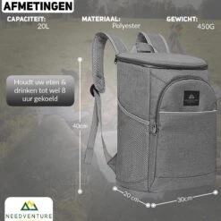 Needventure Koeltas - Lunchtas - Koelrugtas - Picknicktas - 20 Liter - Flessenhouder - Bieropener - Grijs 16 Needventure Koeltas - Lunchtas - Koelrugtas - Picknicktas - 20 Liter - Flessenhouder - Bieropener - Grijs -Gardena Winkel 1200x1200 292