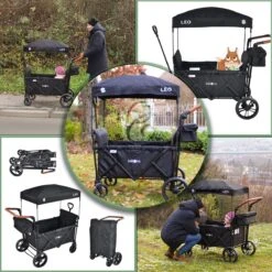 FableKids LEO X2 Lite Opvouwbare Handkar Met Dak Onyx Zwart -Gardena Winkel 1200x1200 333
