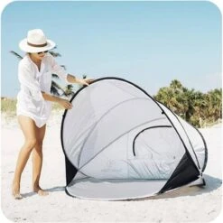 Deryan Luxe Pop Up Strandtent XXL - Anti-UV 50+ - Zilver -Gardena Winkel 1200x1200 352