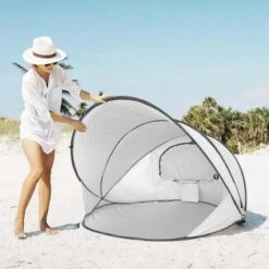 Deryan Luxe Pop Up Strandtent XXL - Anti-UV 50+ - Zilver -Gardena Winkel 1200x1200 353